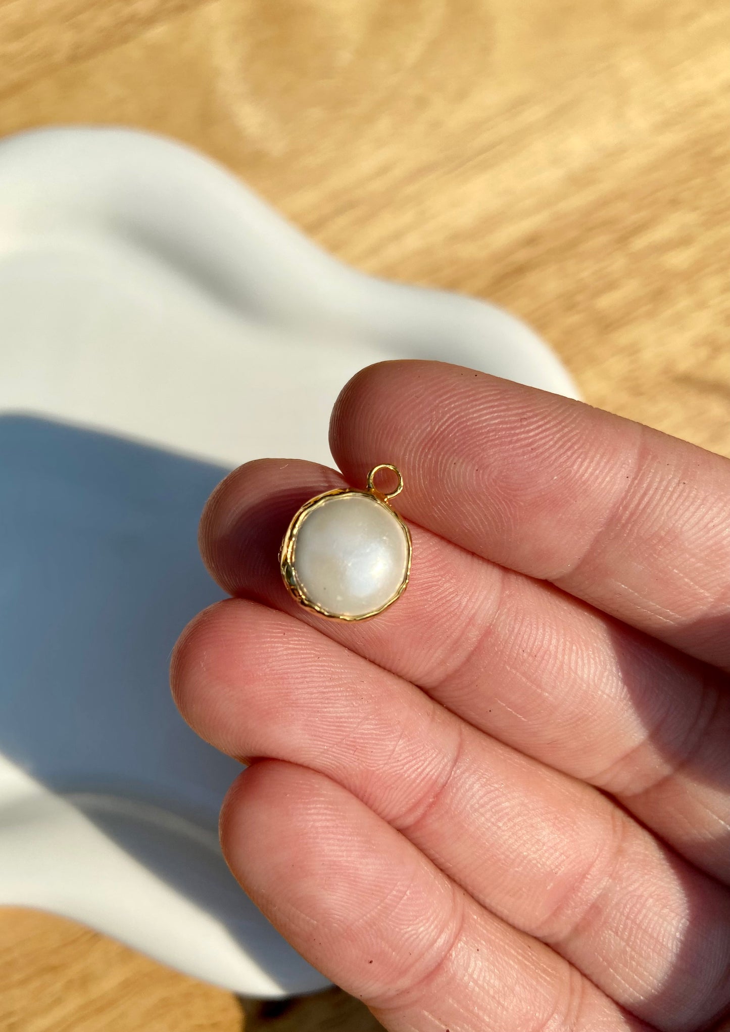 One-Sided Pearly Bead Charm