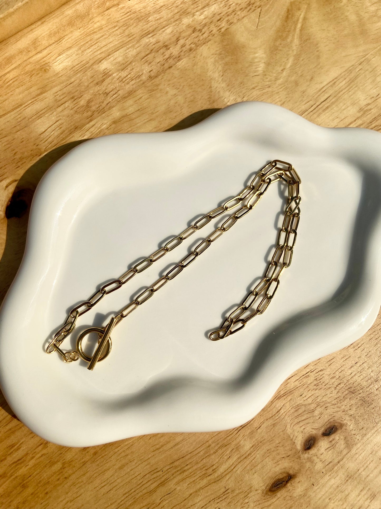 Paperclip Link Necklace Chain | Charm Bar