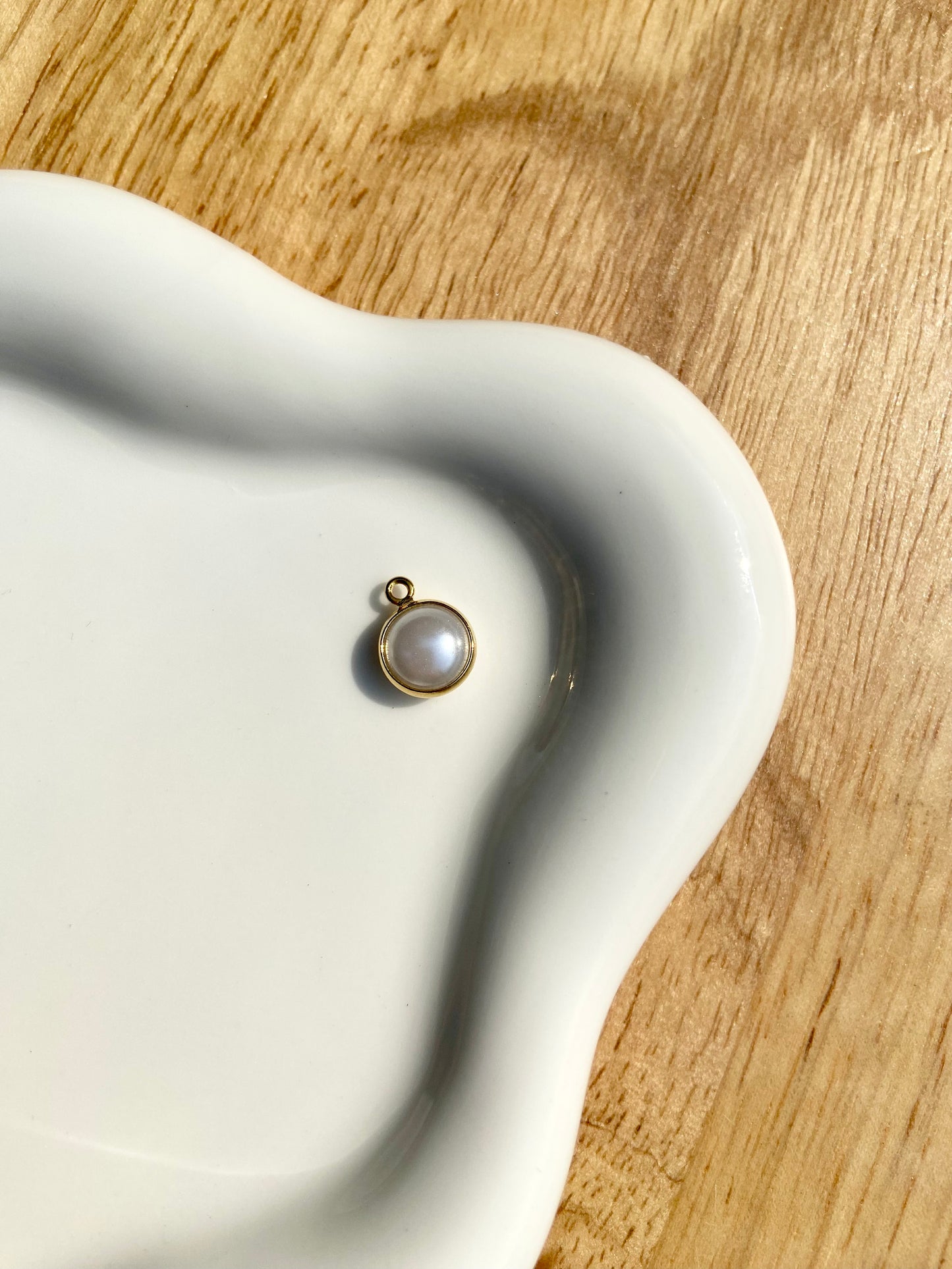 Two-Sided Pearly Bead Charm