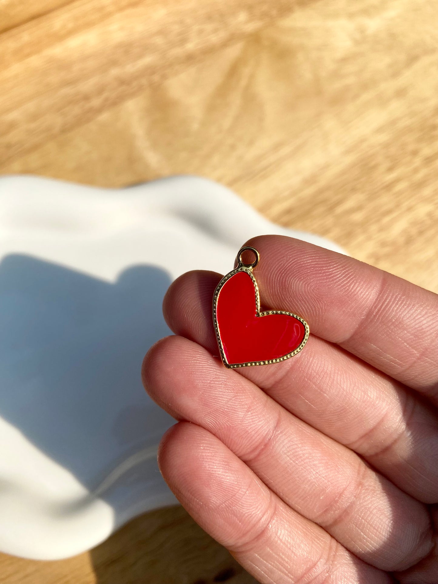 Red Hanging Heart Charm