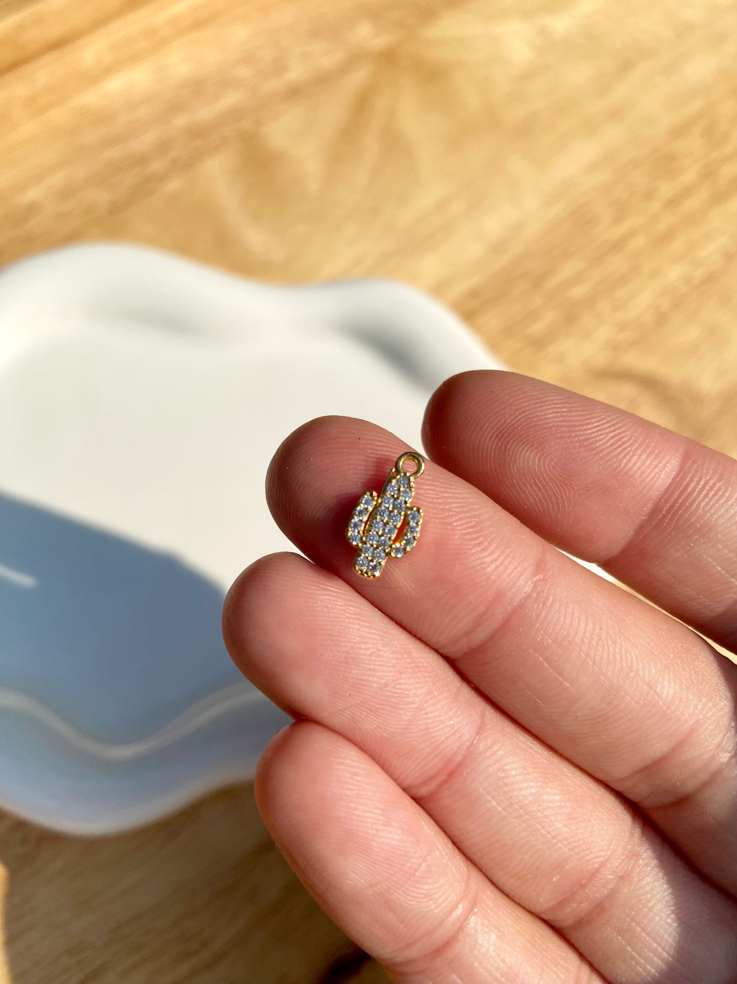 Crystal Cactus Charm