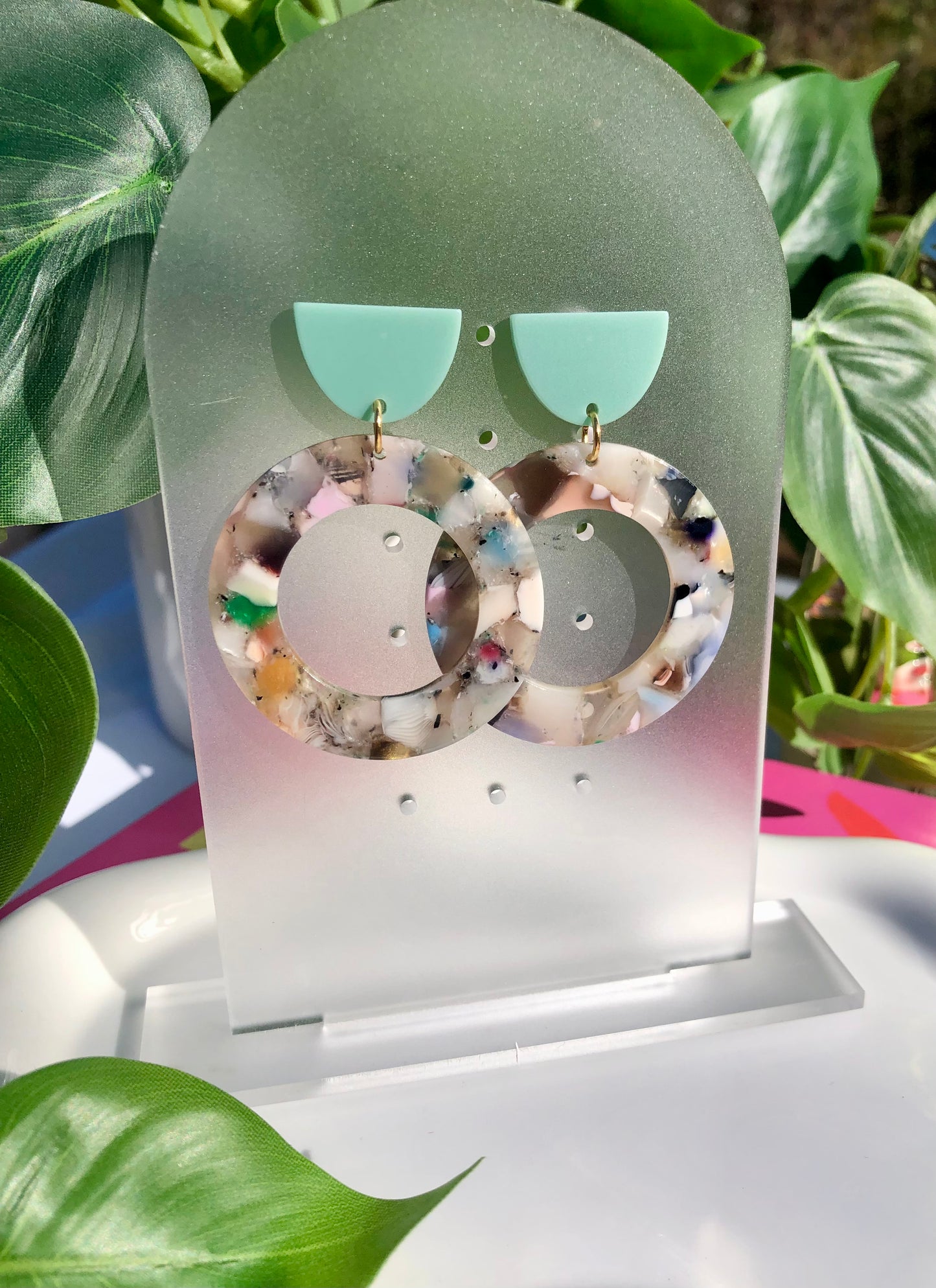 Neutral Marble Hoops