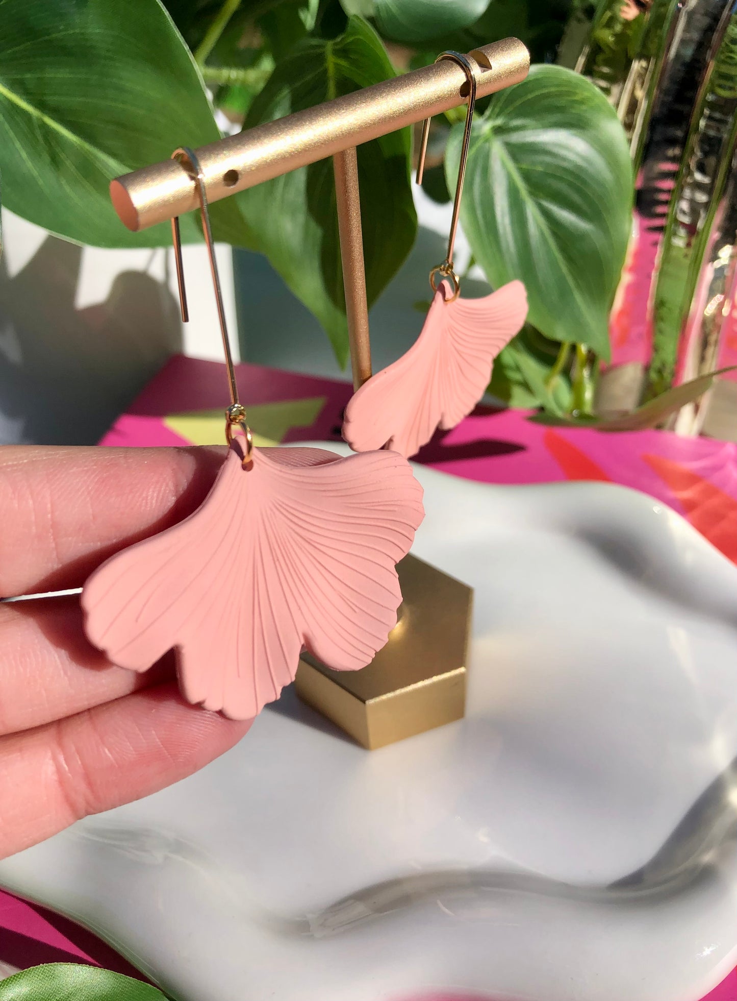 Dusty Pink Ginkgo Drops