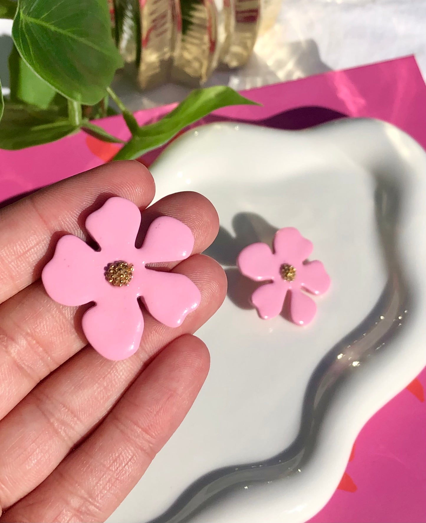 Large Statement Flower Studs
