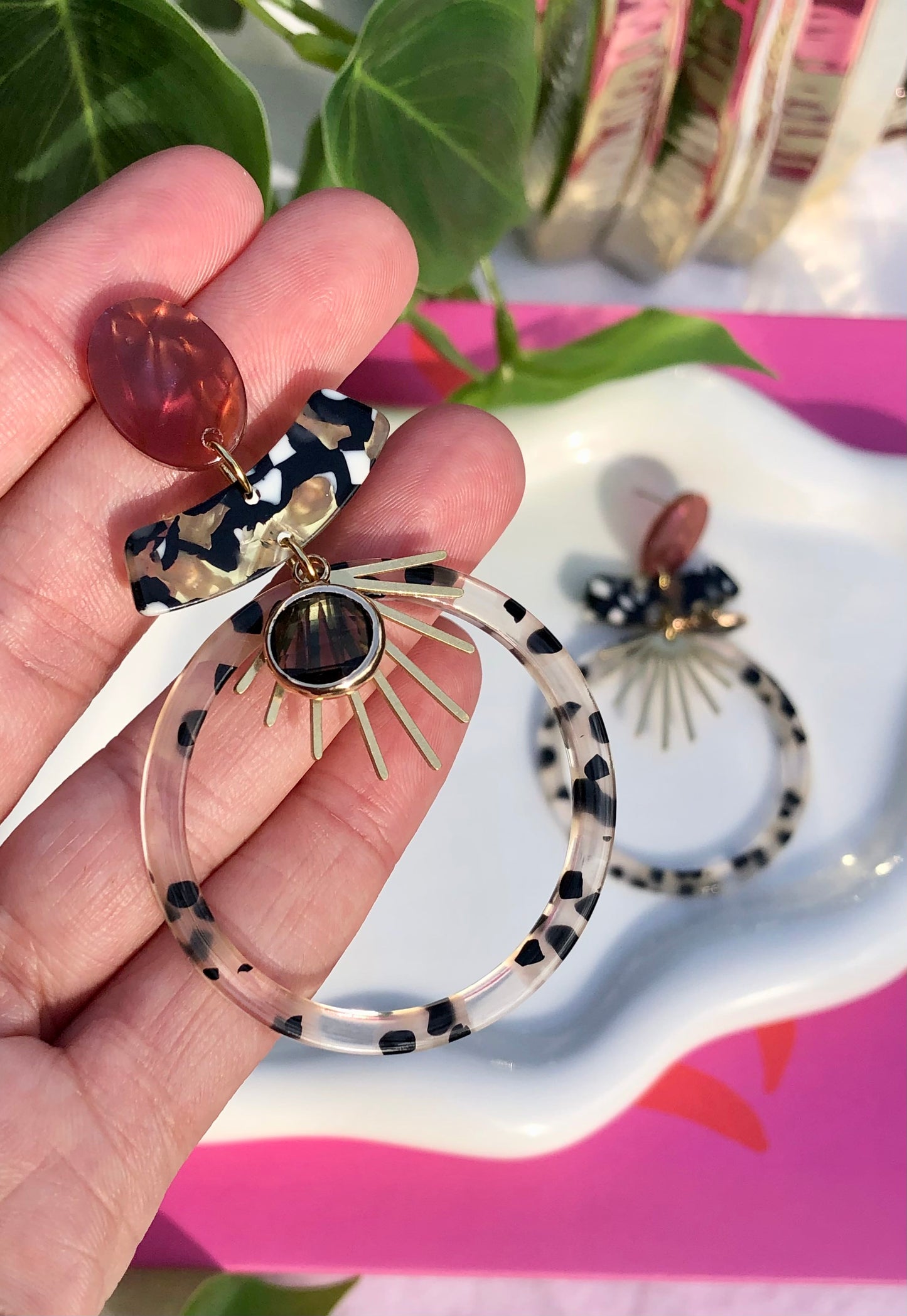 Black Spotted Hoops