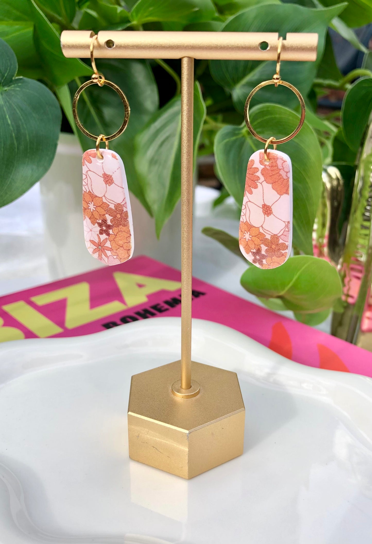 Vintage Floral Rectangle Drops