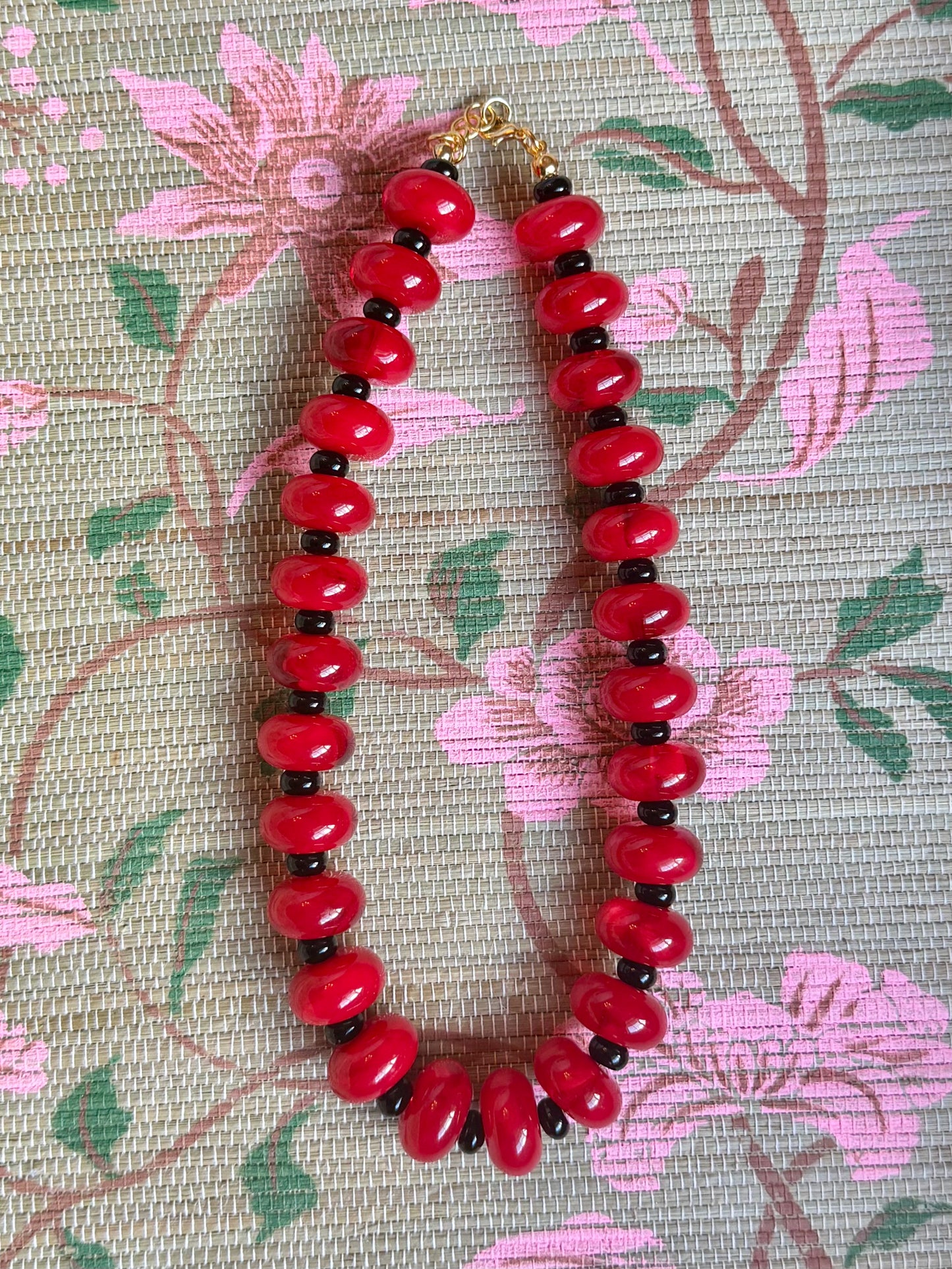 Lennon Necklace- Red + Black