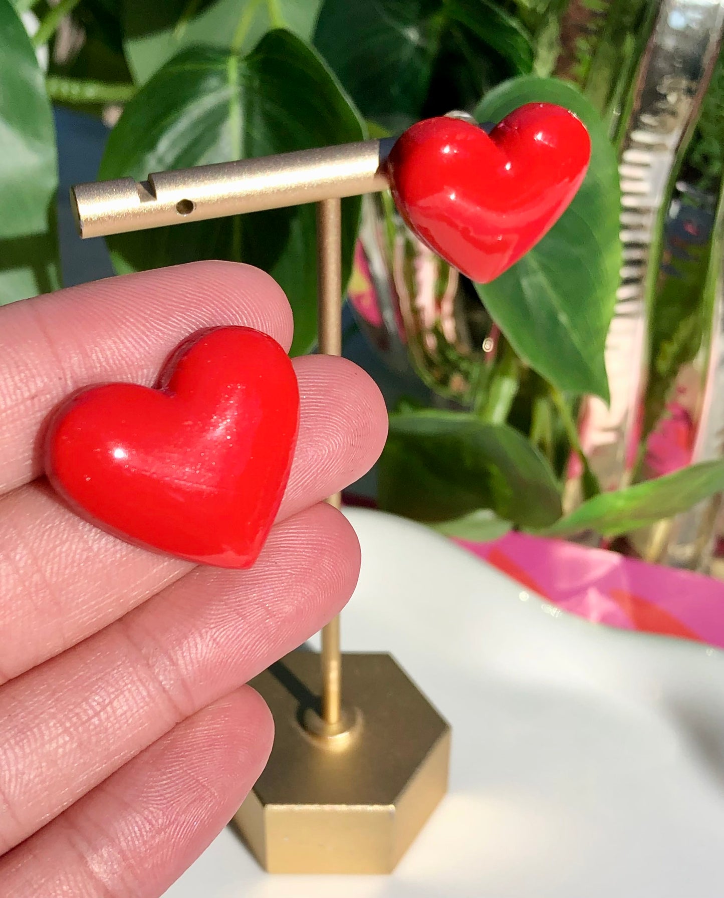 Puffy Heart Studs