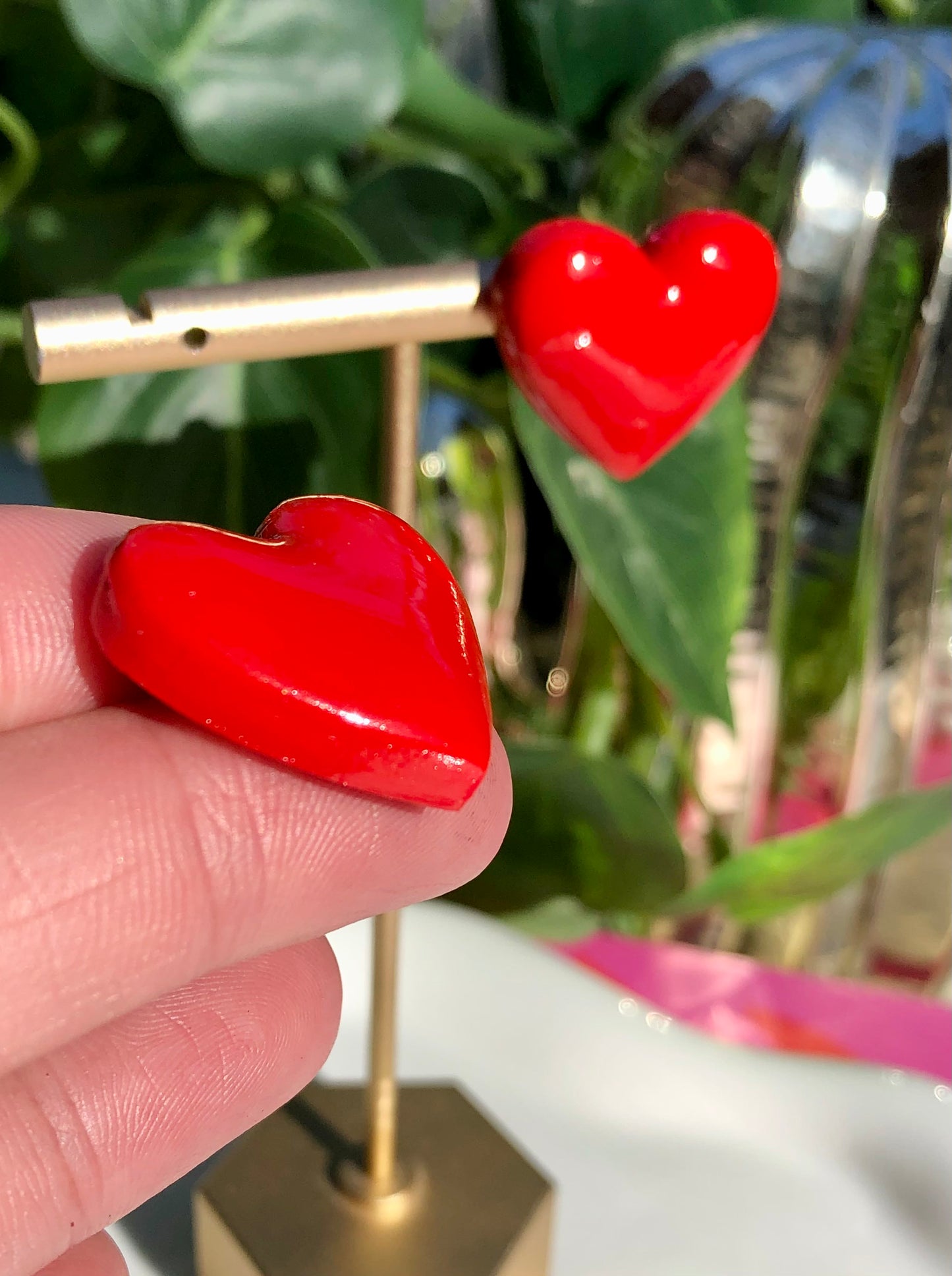 Puffy Heart Studs