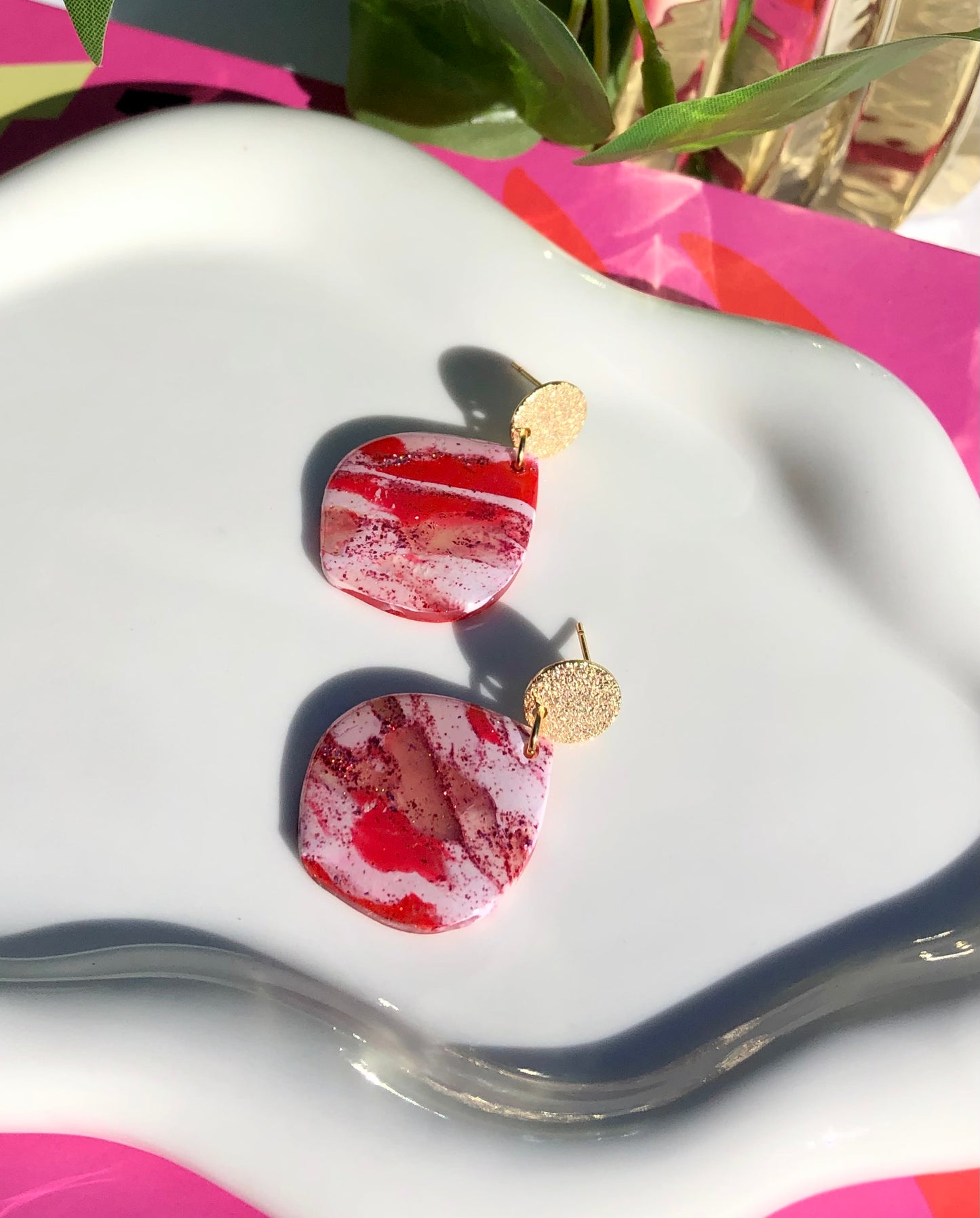 Valentine's Day Marbled Medium Teardrops