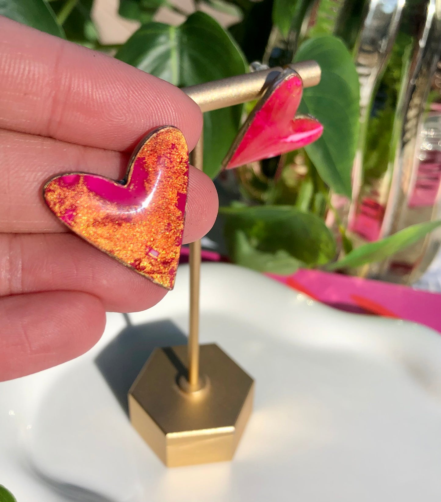 Color Shift Heart Stud