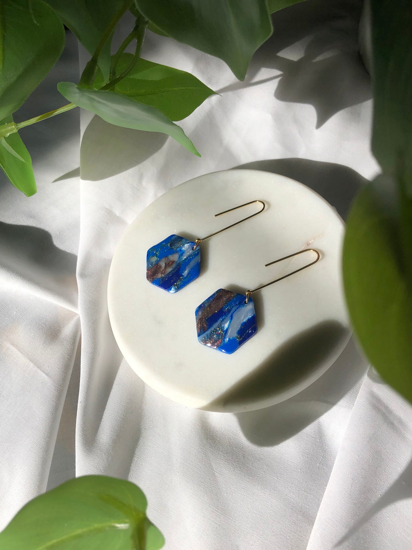 Blue Marble Hexagon Drops