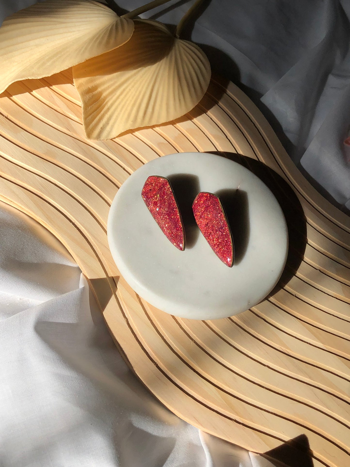 Ruby Red Dagger Studs
