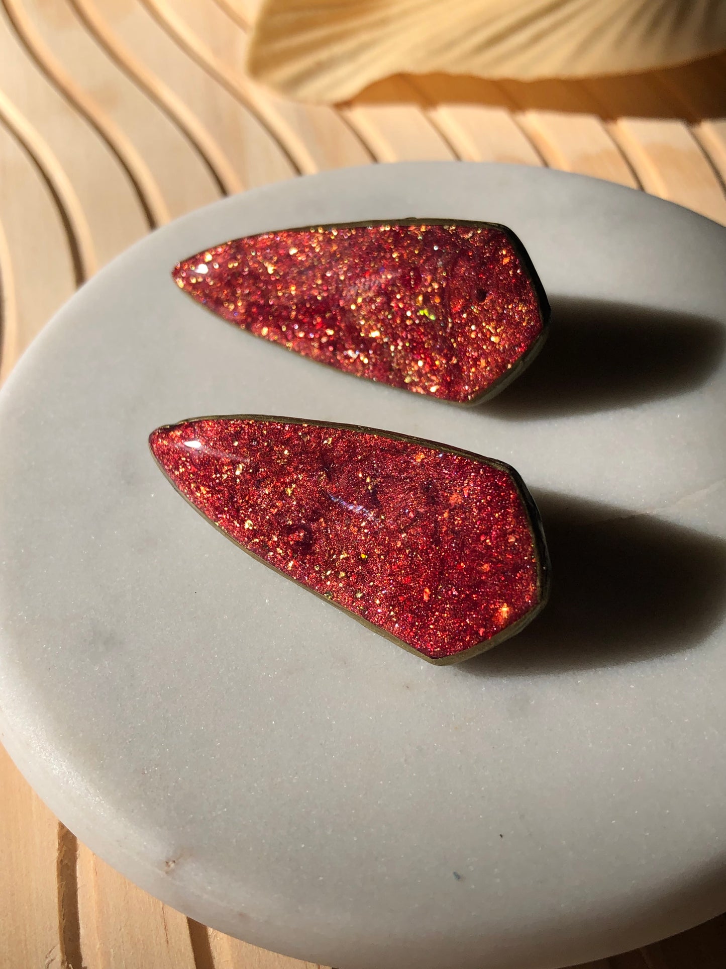 Ruby Red Dagger Studs
