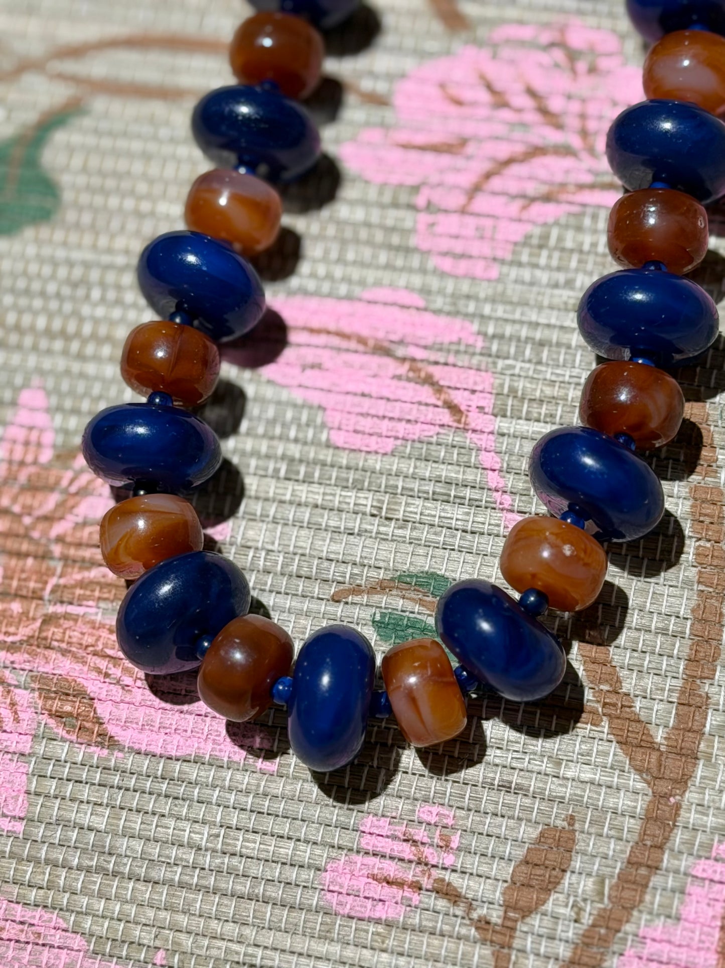Liv Necklace- Navy + Tortoise