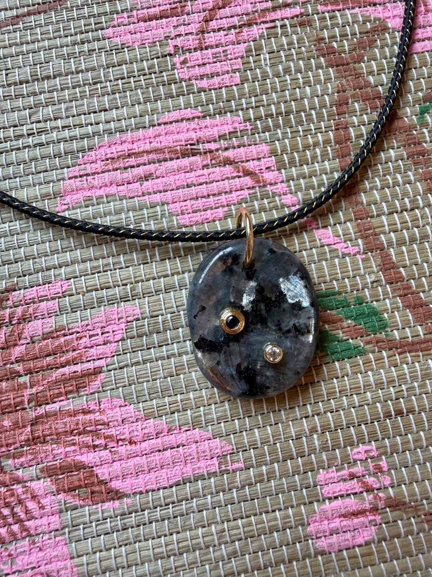 Stone Pendant Magnetic Cord Necklace