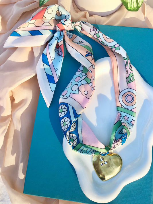 Pastel Whimsical Scarf Necklace