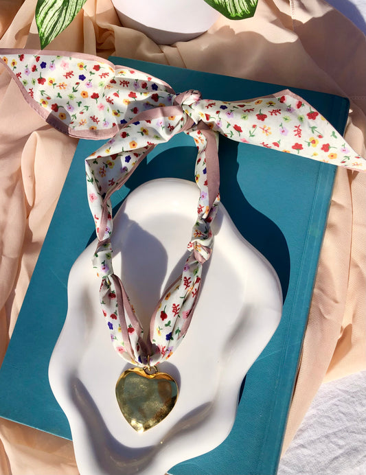 Dainty Flowers Scarf Necklace