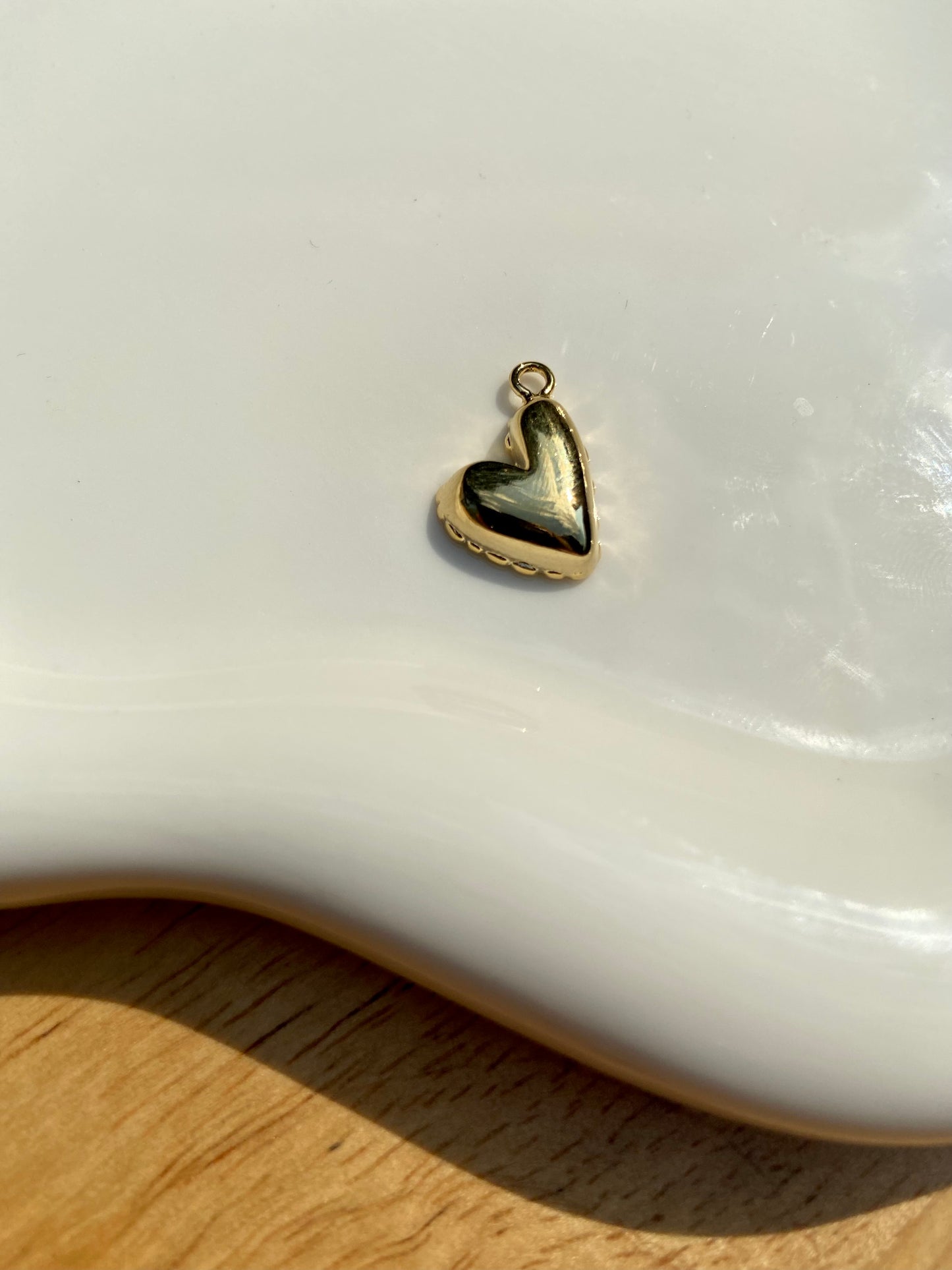 Gold Hanging Heart Charm