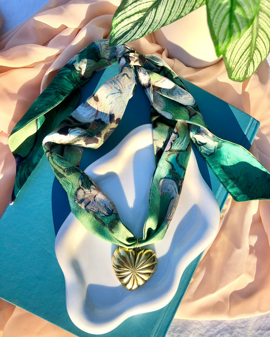 Roses Watercolor Scarf Necklace