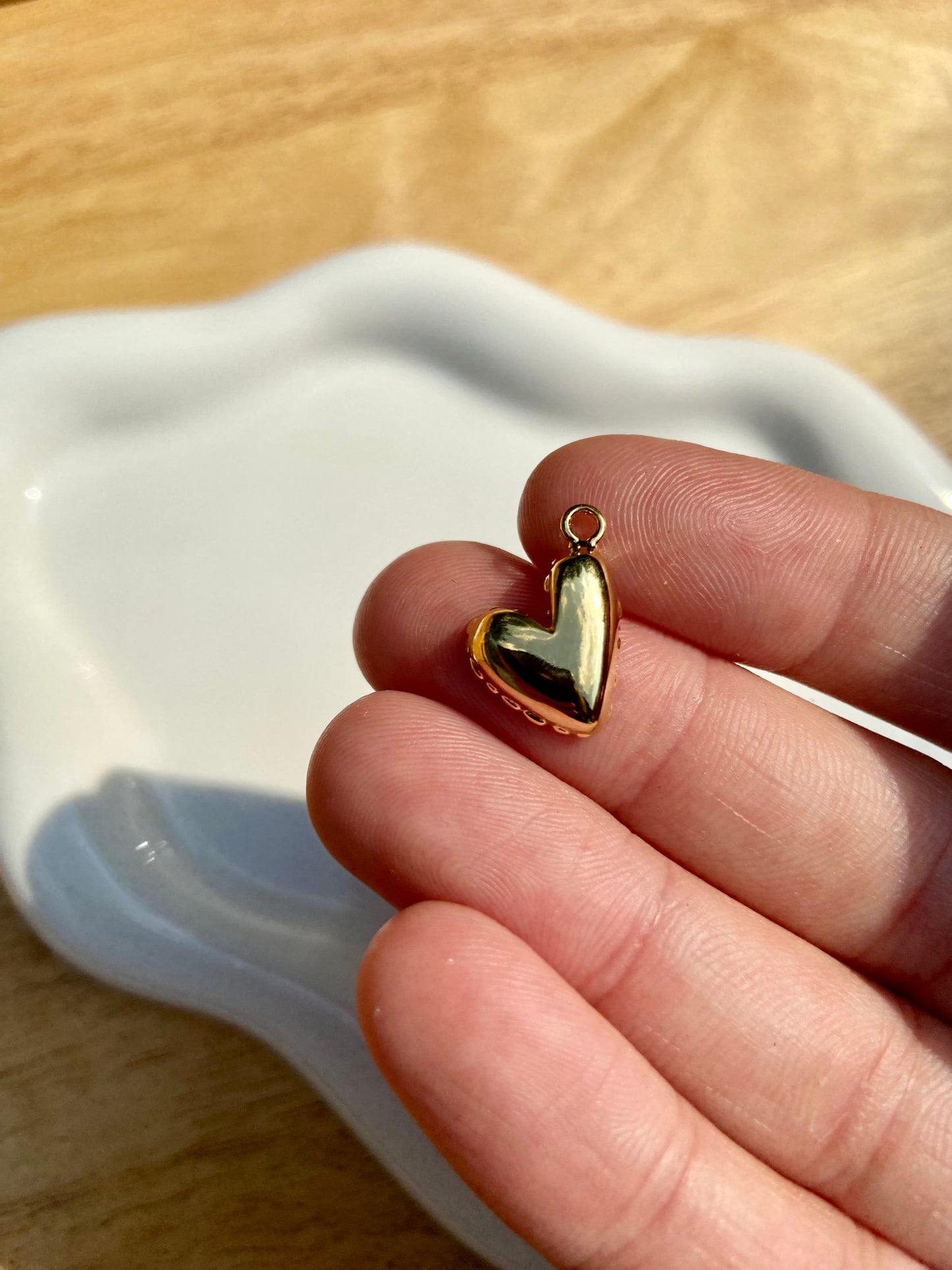 Gold Hanging Heart Charm