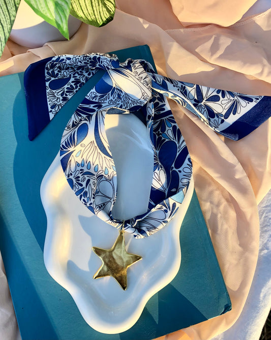 Water Droplet Scarf Necklace