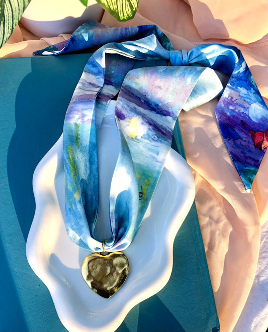 Watercolor Ombre Scarf Necklace