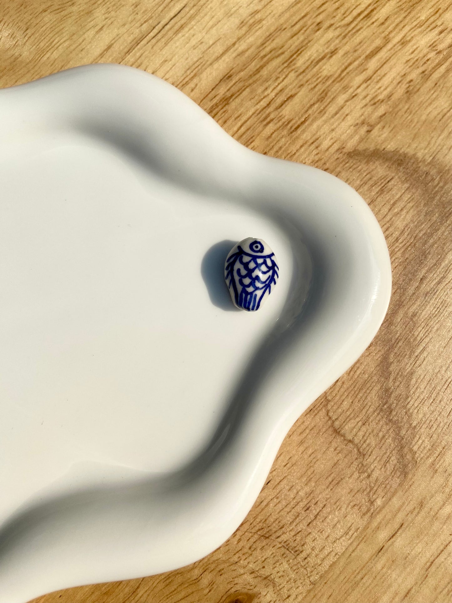 Blue & White Fish Bead Charm