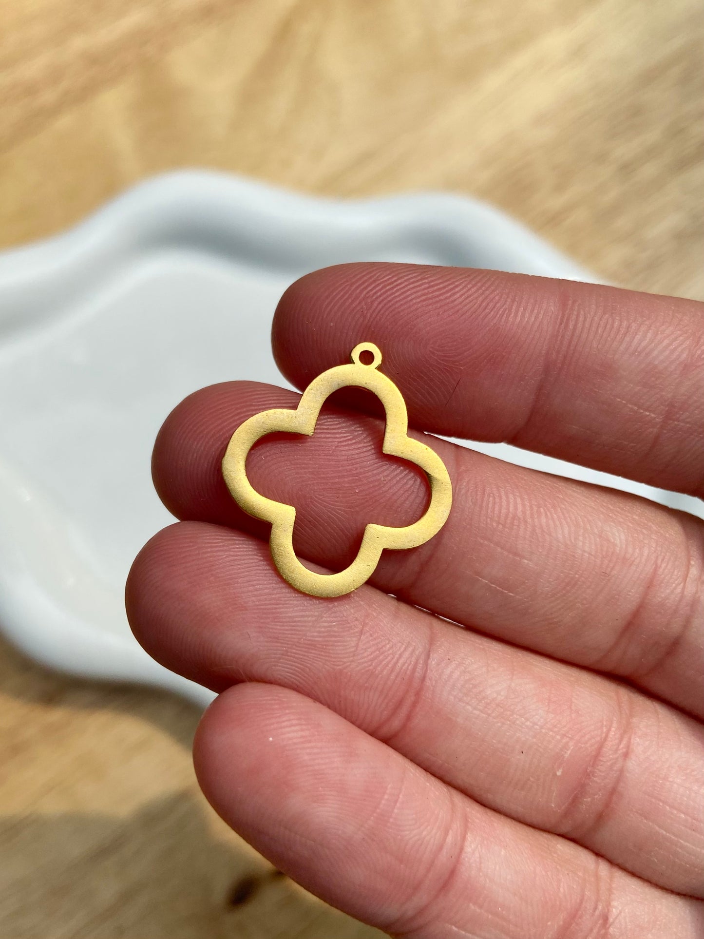 Brushed Gold Quatrefoil Charm