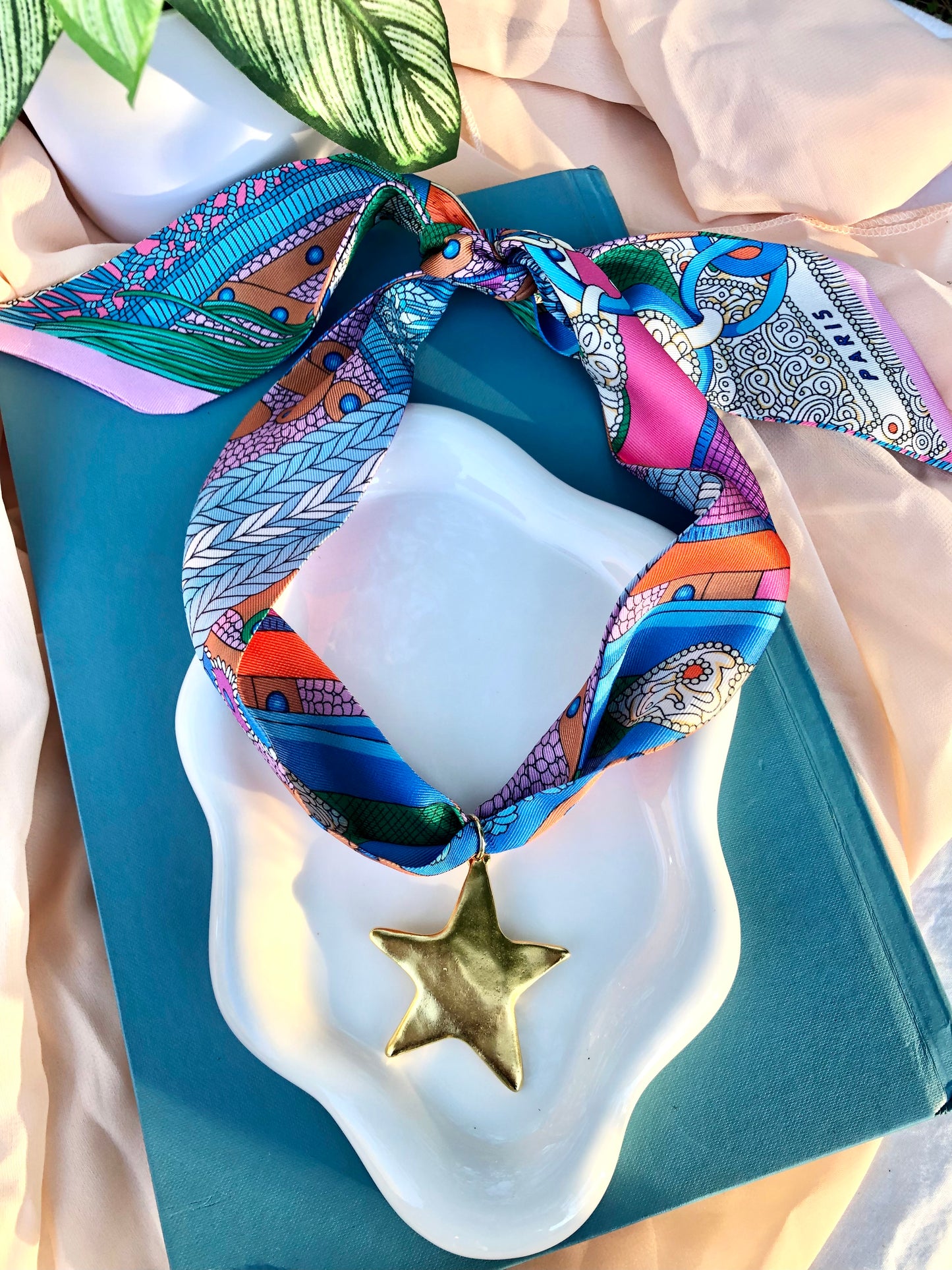 Pink Pop Scarf Necklace