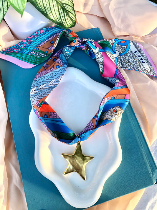 Pink Pop Scarf Necklace