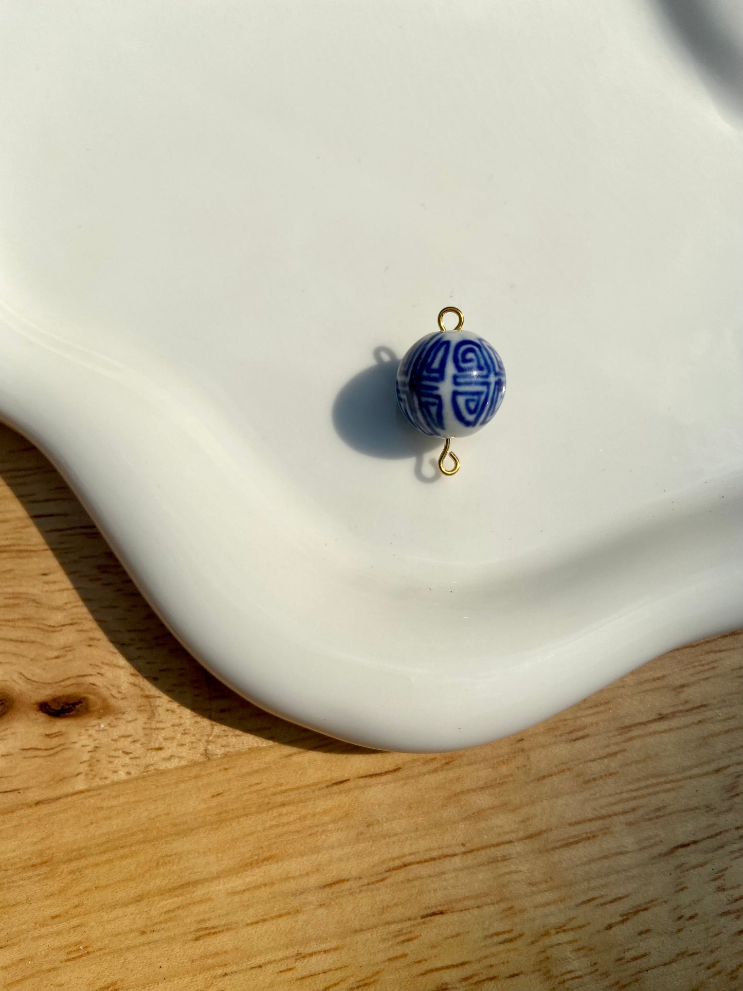 Blue & White Bead Charm