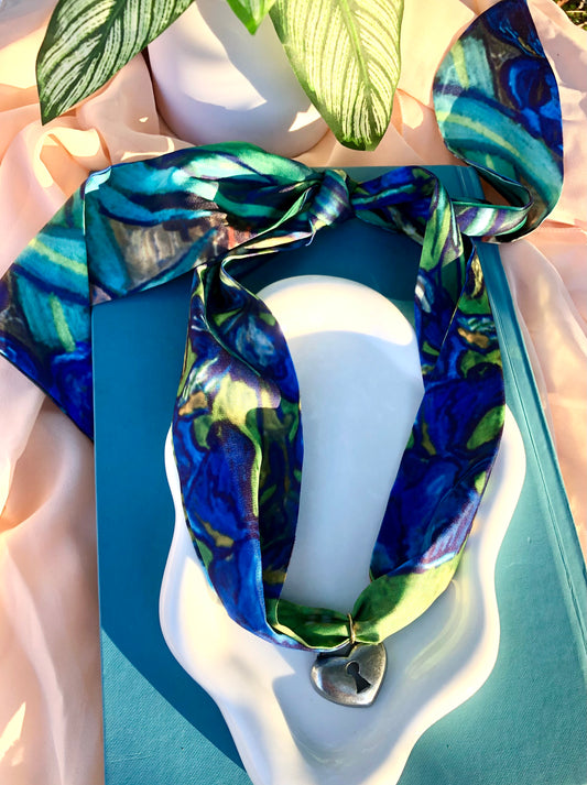 Watercolor Iris No. 2 Scarf Necklace