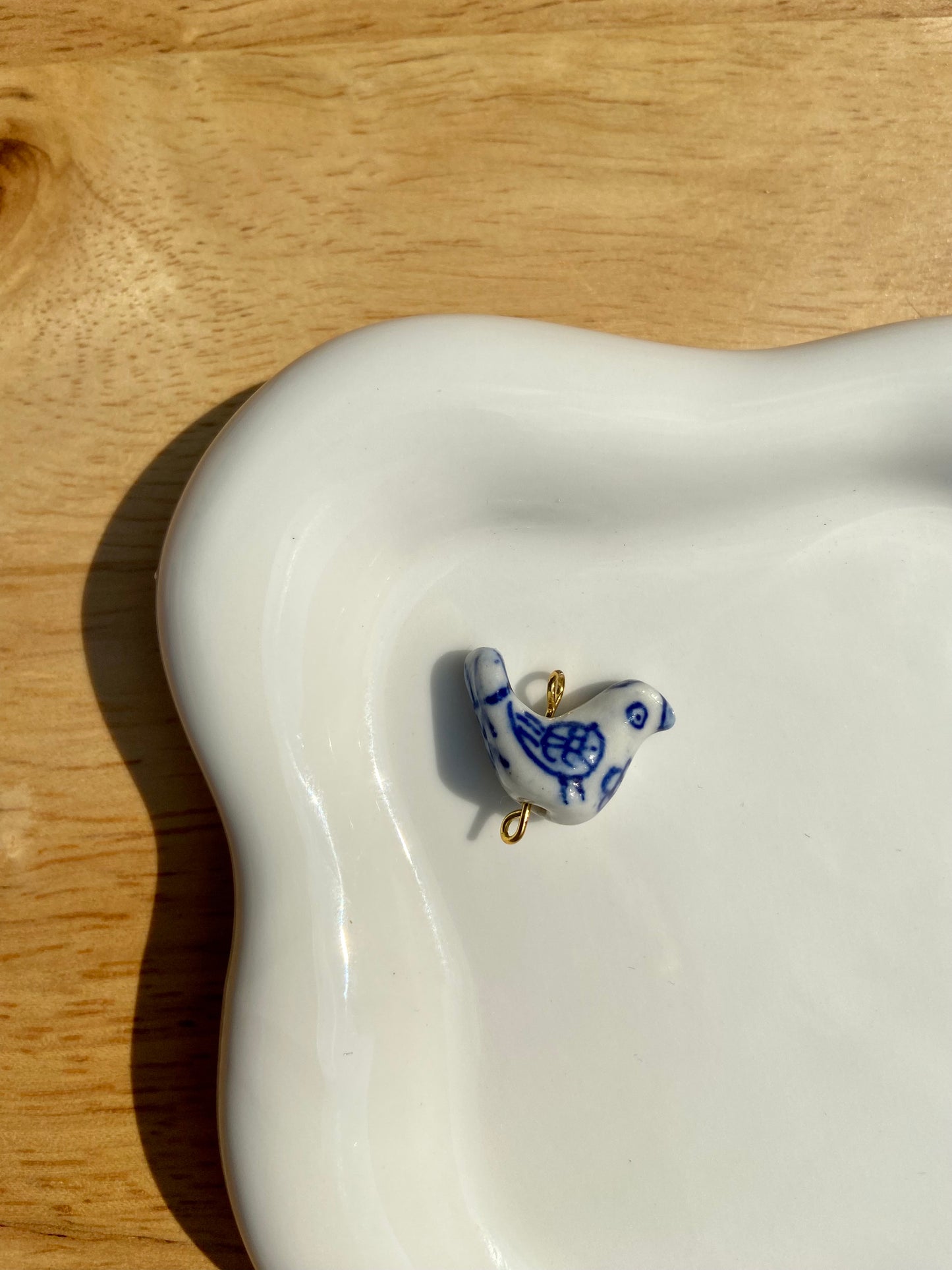 Blue & White Bird Charm