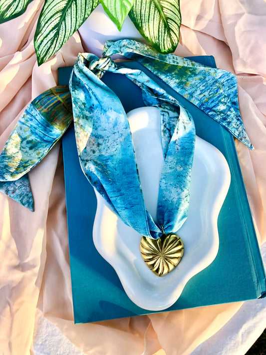 Spring Day Watercolor Scarf Necklace