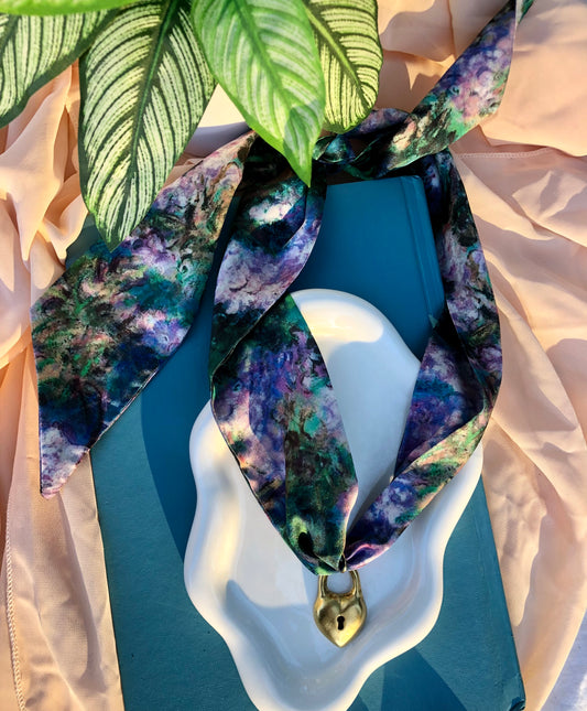 Watercolor Wisteria Scarf Necklace