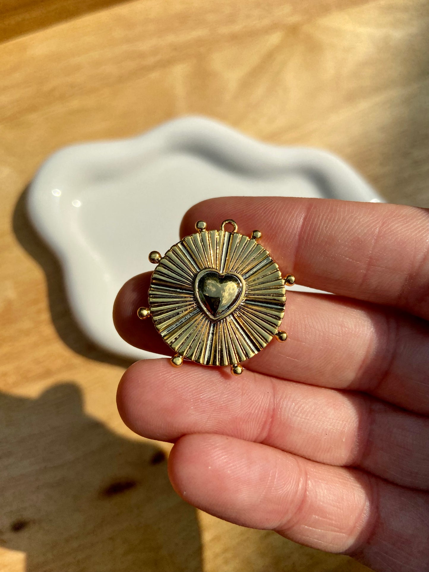 Gold Heart Pendant Charm