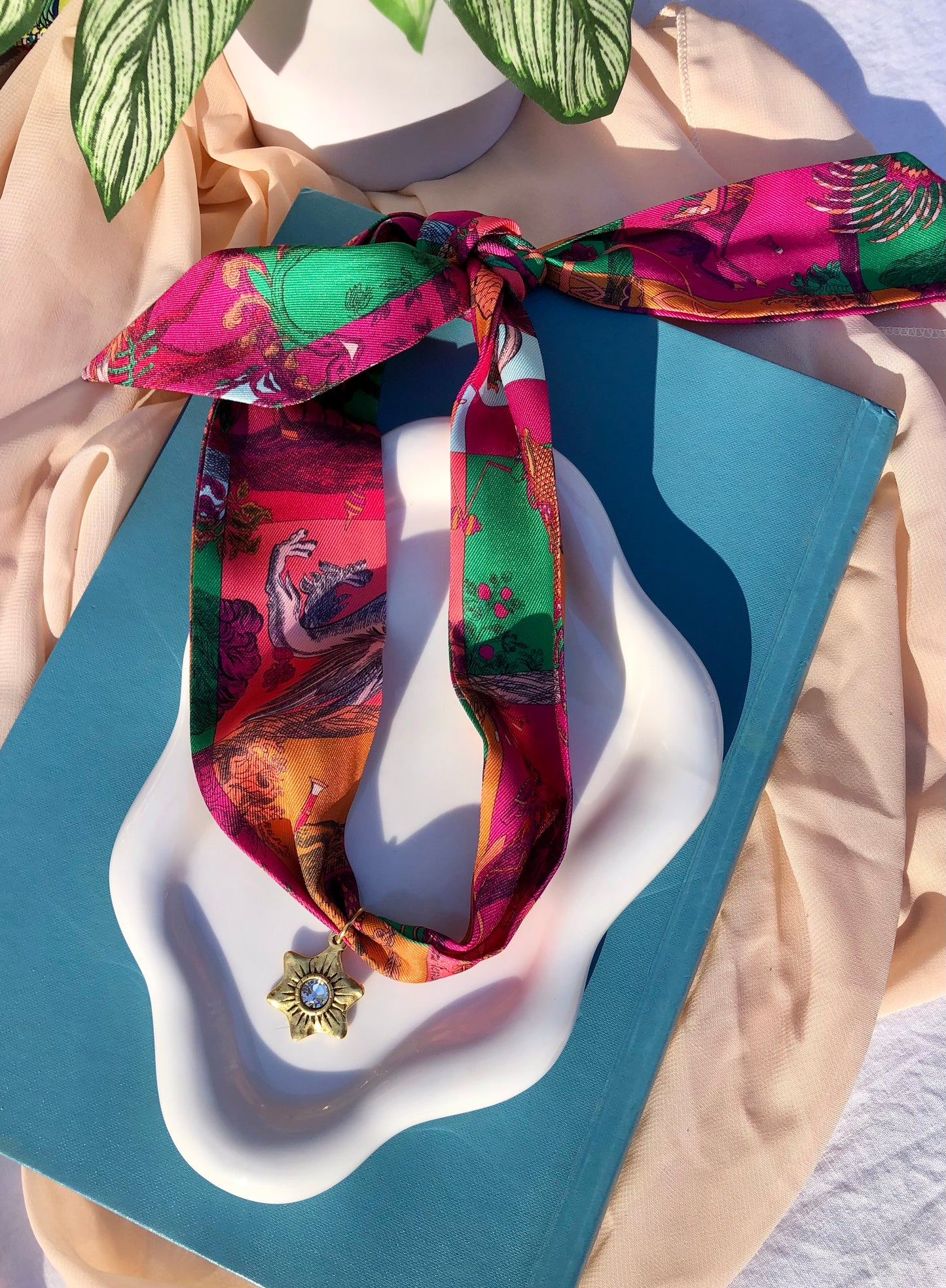 Color Block Scarf Necklace