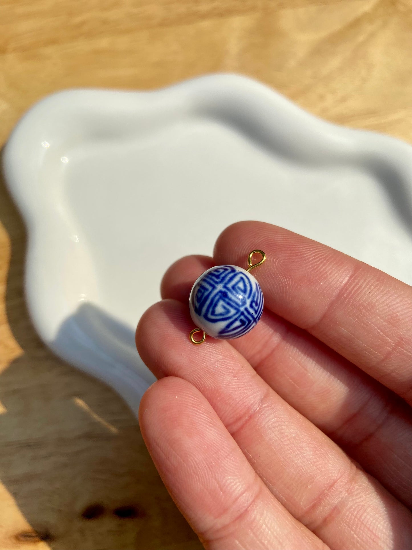 Blue & White Bead Charm