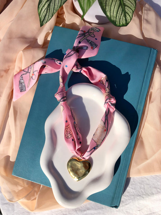 Pink Key Scarf Necklace
