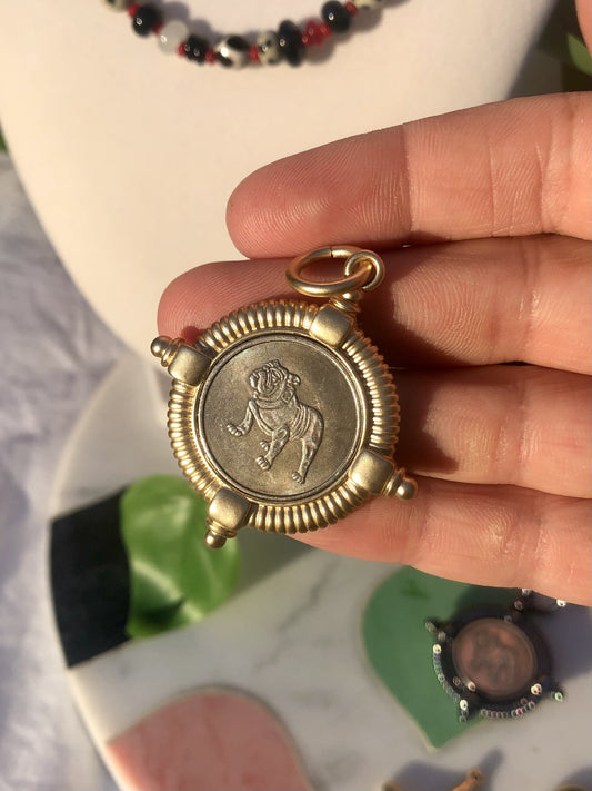 Gold Bulldog Charm