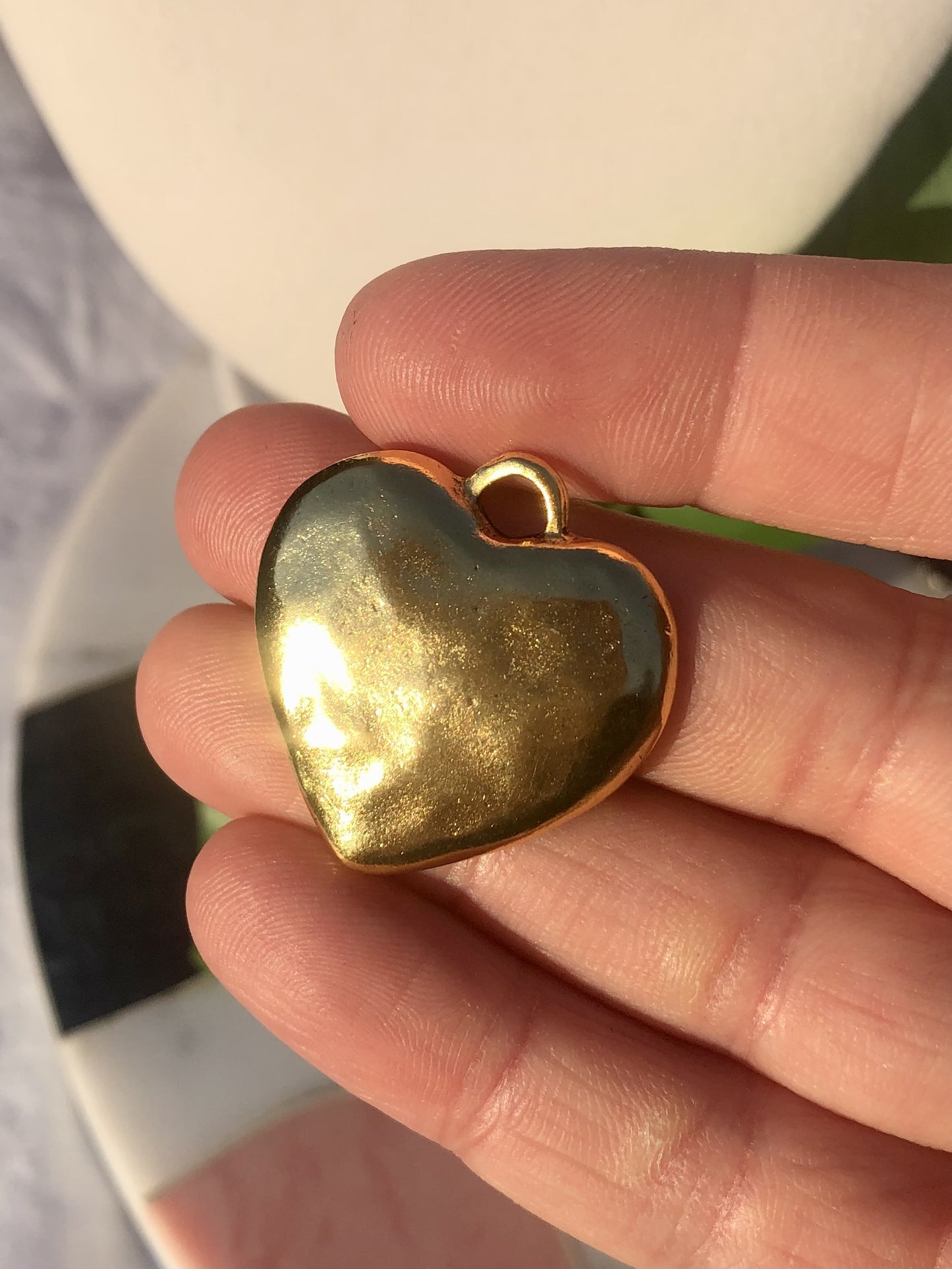 Medium Brass Heart Charm