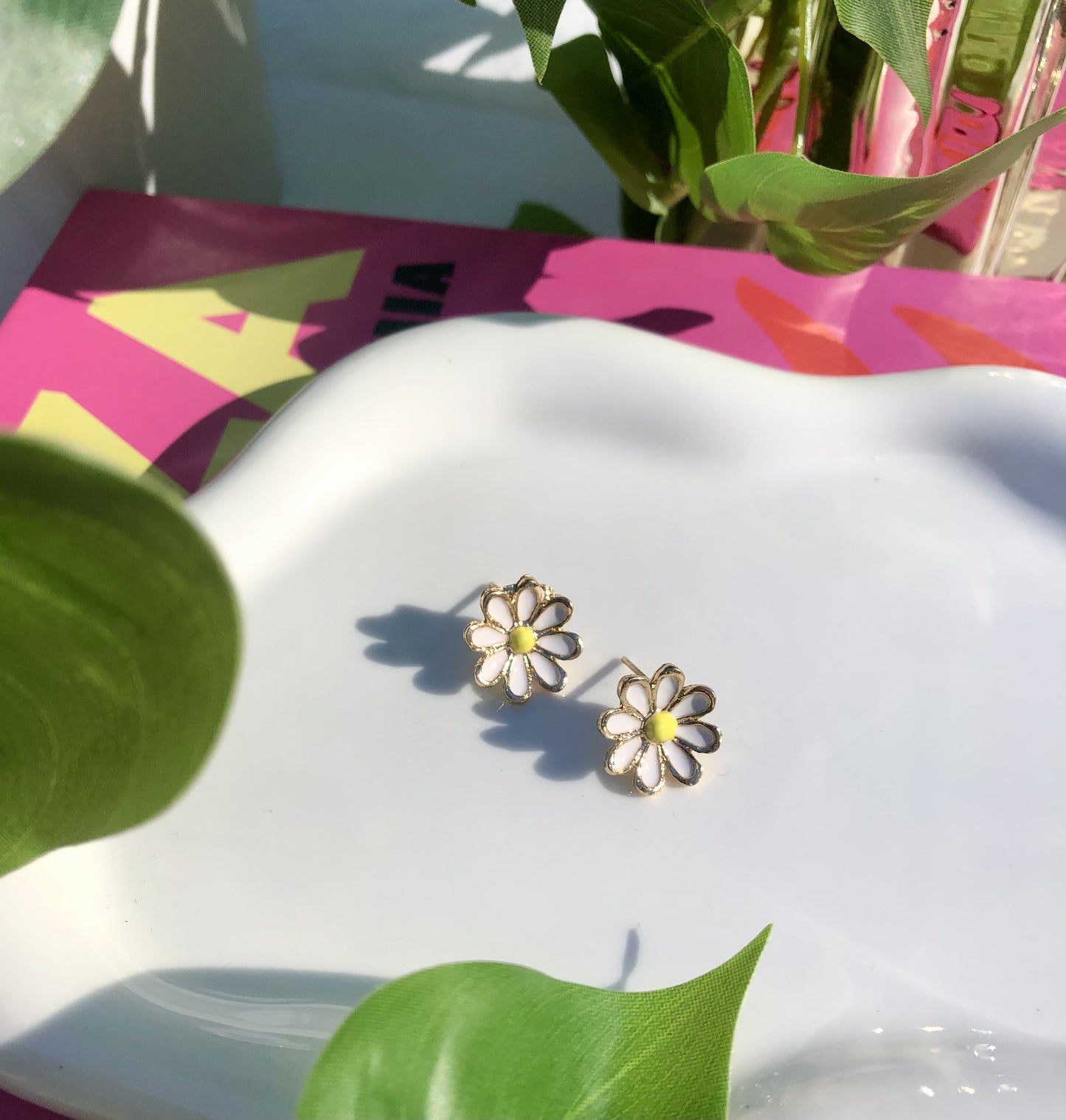 Enamel Daisy Studs