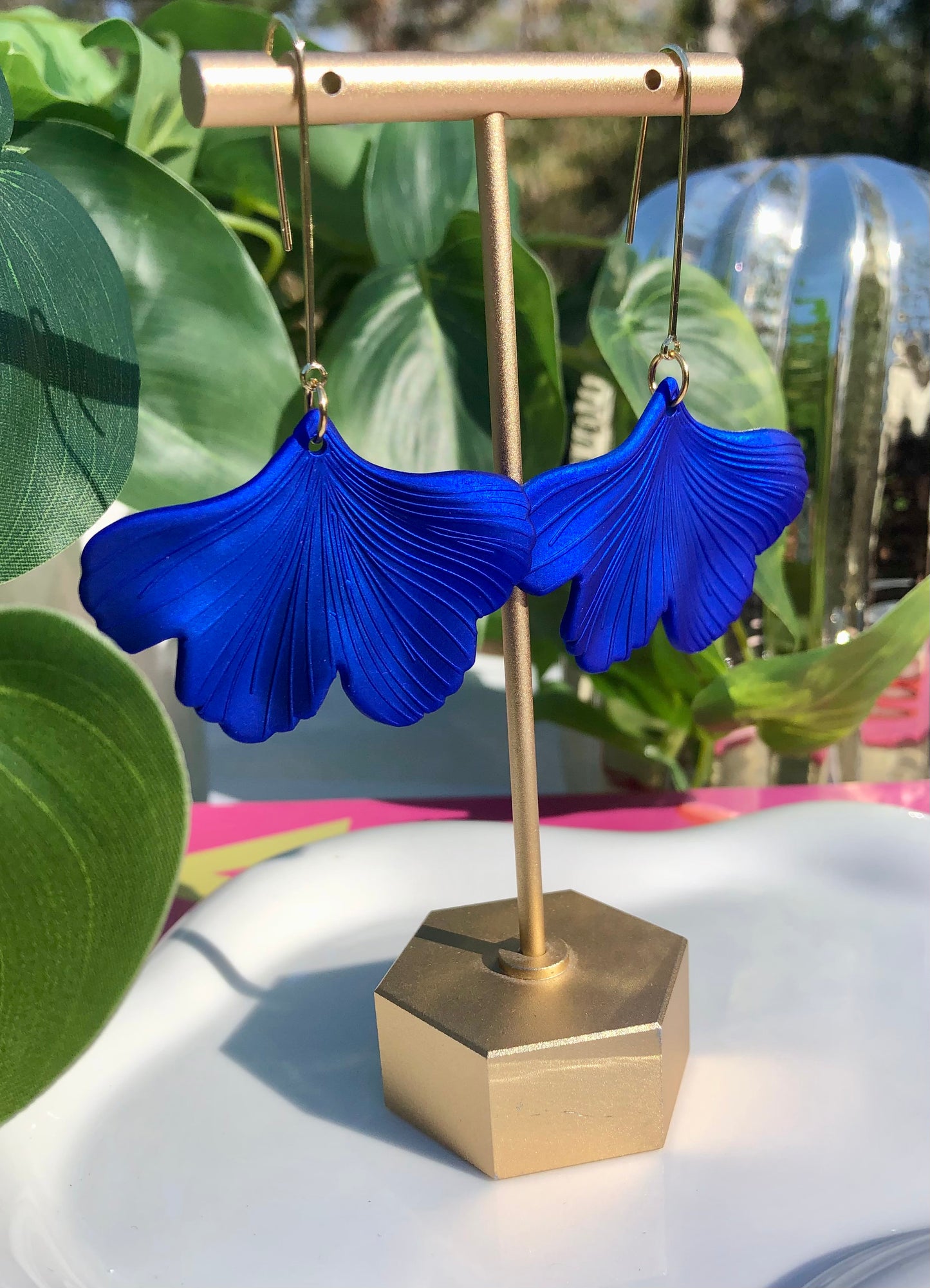 Metallic Blue Ginkgo Drops