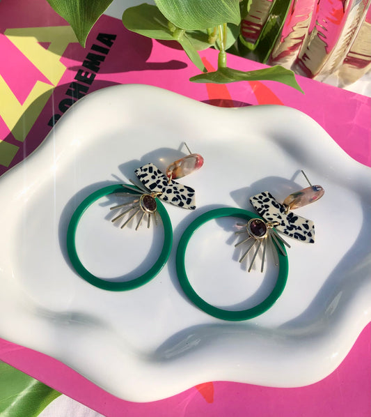 Green + Spotted Hoops