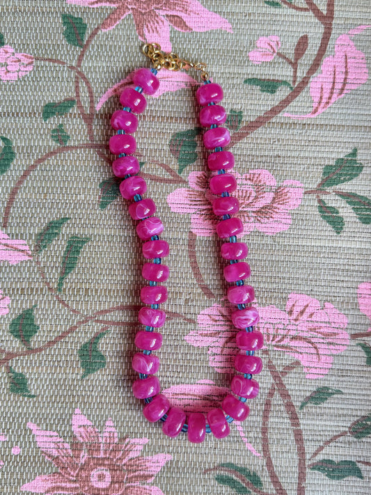 Austin Necklace- Hot Pink