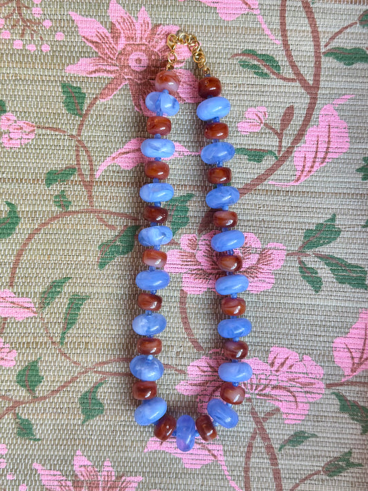 Liv Necklace- Periwinkle + Tortoise