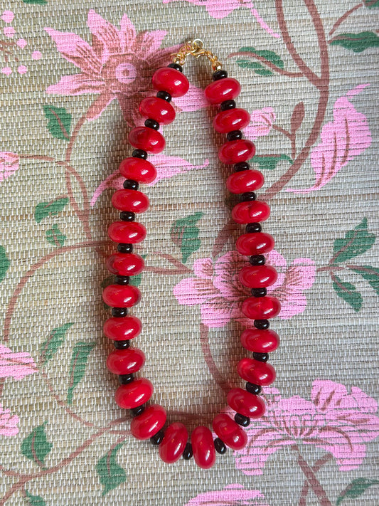 Lennon Necklace- Red + Black
