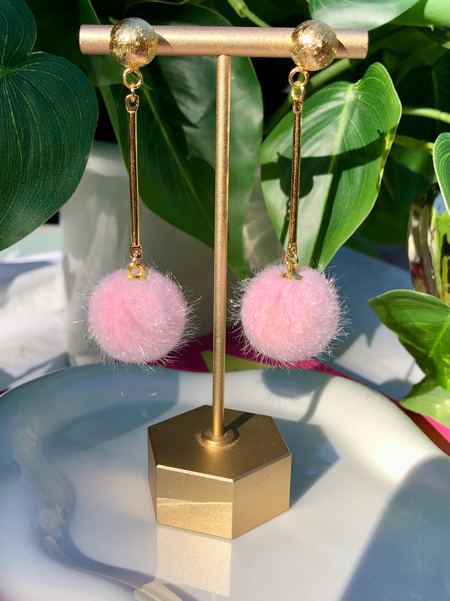 Pink Pom Pom Drops