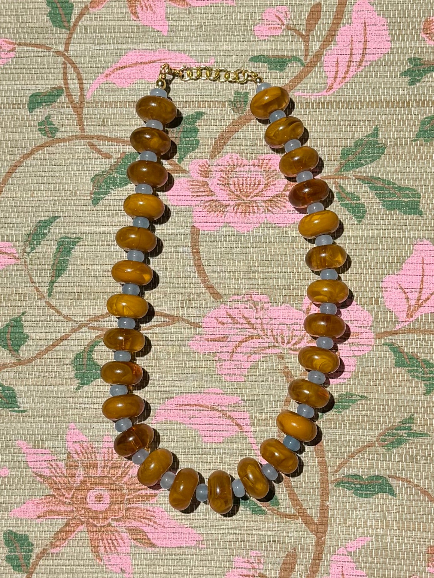 Lennon Necklace- Blue + Brown